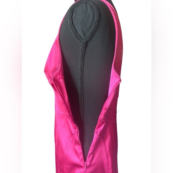 David Meister Pink Sheath Mini Dress V-Neck Sleeveless - Picture 4 of 6